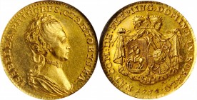 POLAND. Gold Medallic 2 Ducats, 1772. Princess Isabella Czartoryska. NGC AU-55.
Hutten-Czapski-3876. Diameter: 22.9mm. Weight: 6.94 gms. Diagonal edg...