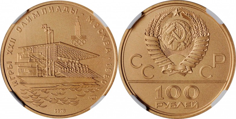 RUSSIA. 100 Rubles, 1978-(L). Leningrad Mint. NGC PROOF-69 Matte.
Fr-188; KM-Y-...