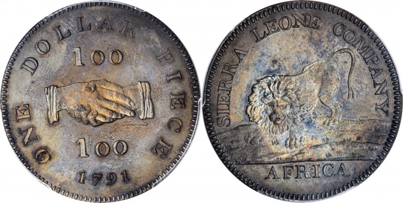 SIERRA LEONE. Dollar, 1791. Soho (Birmingham) Mint. PCGS PROOF-64 Brown Gold Shi...