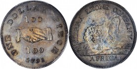 SIERRA LEONE. Dollar, 1791. Soho (Birmingham) Mint. PCGS PROOF-64 Brown Gold Shield.
KM-6a. The only graded example of the type in the PCGS census, t...