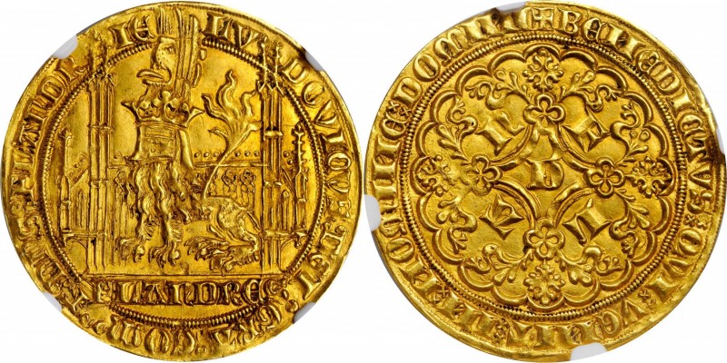 SPANISH NETHERLANDS. Flanders. Lion d'Or, ND (1346-84). Gent Mint. Louis II de M...
