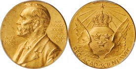 SWEDEN. Nobel Nominating Committee for Science Gold Medal, 1975. PCGS SPECIMEN-64.
Obverse: Bust of Nobel left, his name to left, vital dates to righ...