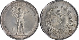 SWITZERLAND. Zug Shooting Festival 5 Francs, 1869. NGC MS-64.
KMX-S10; R-1671b; HMZ-2-1343h. Struck to commemorate the shooting festival in Zug. An i...