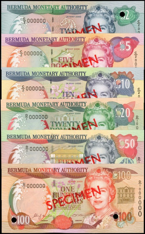 BERMUDA. Bermuda Monetary Authority. 2 to 100 Dollars, 2000. P-50s to 55s. Speci...