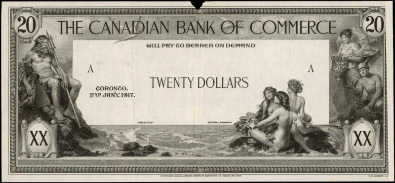 CANADA. Canadian Bank of Commerce. 20 Dollars, 1917. CH #75-18-10fp. Face Proof....