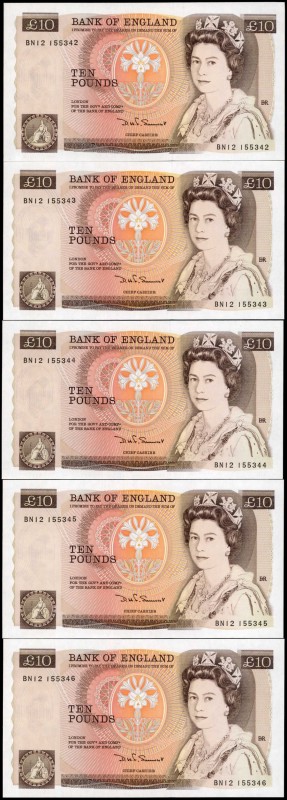 GREAT BRITAIN. Bank of England. 1, 5 & 10 Pounds, ND (1971-92). P-377b, 378c & 3...