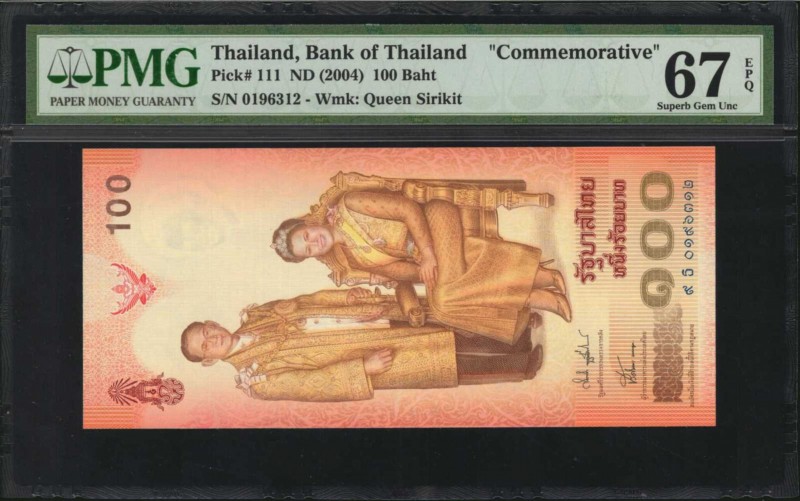 THAILAND. Bank of Thailand. 100 Baht, ND (2004). P-111. Commemorative. PMG Super...