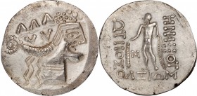CELTIC. Lower Danube. AR Tetradrachm, late 2nd-1st centuries B.C. CHOICE EXTREMELY FINE.
OTA Class-III. Imitating Thasos. Obverse: Stylized wreathed ...