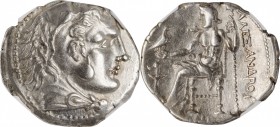 MACEDON. Kingdom of Macedon. Alexander III (the Great), 336-323 B.C. AR Tetradrachm (16.92 gms), Uncertain Eastern mint. NGC AU, Strike: 4/5 Surface: ...