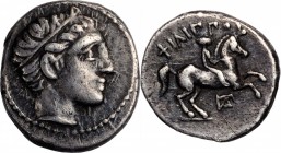 MACEDON. Kingdom of Macedon. Philip III, 323-317 B.C. AR 1/5 Tetradrachm (2.58 gms), Amphipolis Mint, Struck under Polyperchon, circa 318-317 B.C. EXT...