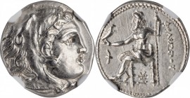 MACEDON. Kingdom of Macedon. Philip III, 323-317 B.C. AR Drachm (4.29 gms), Sardes Mint, ca. A.D. 323/2 B.C. NGC Ch AU★, Strike: 5/5 Surface: 4/5.
cf...