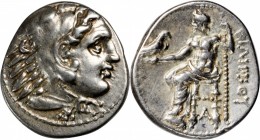 MACEDON. Kingdom of Macedon. Philip III, 323-317 B.C. AR Drachm (4.25 gms), Side Mint, ca. 320-317 B.C. MINT STATE.
Pr-P123. Obverse: Head of Herakle...
