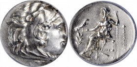 MACEDON. Kingdom of Macedon. Philip III, 323-317 B.C. AR Drachm, Abydos Mint. ICG EF 45.
Pr-Unlisted; CNG 78, lot 422. Obverse: Head of Herakles righ...