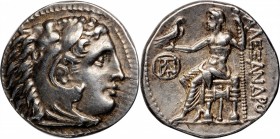 MACEDON. Kingdom of Macedon. Demetrios I Poliorketes, 306-283 B.C. AR Drachm (4.34 gms), Miletos Mint, ca. 295/4 B.C. CHOICE EXTREMELY FINE.
Pr-2148 ...