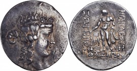 THRACE. Islands off Thrace. Thasos. AR Tetradrachm, ca. 90-75 B.C. CHOICE VERY FINE.
Le Rider-52; HGC-6, 359. Obverse: Wreathed head of young Dionyso...