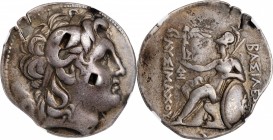 THRACE. Kingdom of Thrace. Lysimachos, 323-281 B.C. AR Tetradrachm, Lampsakos Mint, ca. 297/6-282/1 B.C. NGC F. Punch Marks, Edge Cuts.
Thompson-49; ...