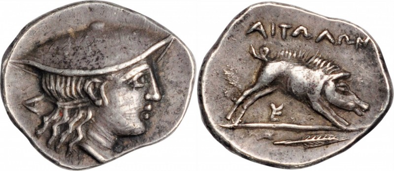 AITOLIA. Aitolian League. AR "Triobol" ("Hemidrachm"), Christodoulos forgery fro...