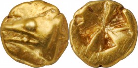 MYSIA. Kyzikos. EL 1/48 Stater, ca. 600-550 B.C. NGC Ch VF.
Hurter & Liewald-III, 3.3; von Fritze-I, 5. Obverse: Head of tunny fish left; Reverse: In...
