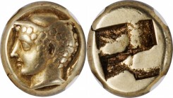 IONIA. Phokaia. EL Hecte (Hekte) (2.51 gms), ca. 478-387 B.C. NGC Ch VF★, Strike: 5/5 Surface: 5/5.
Bodenstedt-82. Obverse: Head of Hermes left, wear...