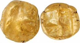 IONIA. Uncertain Mint. EL 1/24 Stater, ca. 625-600 B.C. NGC VF.
SNG Kayhan-702; Rosen-365. Obverse: Raised counterclockwise swastika pattern; Reverse...