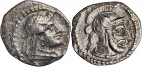 CILICIA. Tarsos. Datames, Satrap of Cilicia, 384-361/0 B.C. AR Obol, ca. 380 B.C. NEARLY EXTREMELY FINE.
SNG BN-278-81; SNG Levante-81. Obverse: Drap...
