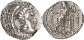 SYRIA. Seleukid Kingdom. Seleukos I Nikator, 312-281 B.C. AR Tetradrachm (15.89 gms), Babylon II Mint, ca. 318/7-315 B.C. NGC Ch EF, Strike: 4/5 Surfa...