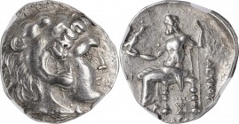 SYRIA. Seleukid Kingdom. Seleukos I Nikator, 312-281 B.C. AR Tetradrachm (16.98 gms), Uncertain mint. NGC EF, Strike: 4/5 Surface: 3/5. Flan Flaw.
SC...