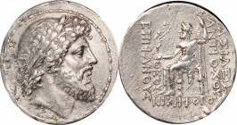 SYRIA. Seleukid Kingdom. Antiochos IV Epiphanes, 175-164 B.C. AR Tetradrachm (16.31 gms), Antioch on the Orontes Mint, 168-164 B.C. CHOICE VERY FINE....