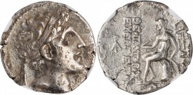 SYRIA. Seleukid Kingdom. Alexander I Balas, 150-145 B.C. AR Drachm, Antioch on the Orontes Mint, ca. SE 164-165 (149/8-148/7 B.C.). NGC VF.
HGC-9, 88...