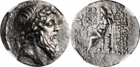 SYRIA. Seleukid Kingdom. Demetrios II Nikator (Second Reign) 129-125 B.C. AR Tetradrachm (15.85 gms), Tarsos Mint, A.D. 129-125. NGC EF, Strike: 5/5 S...