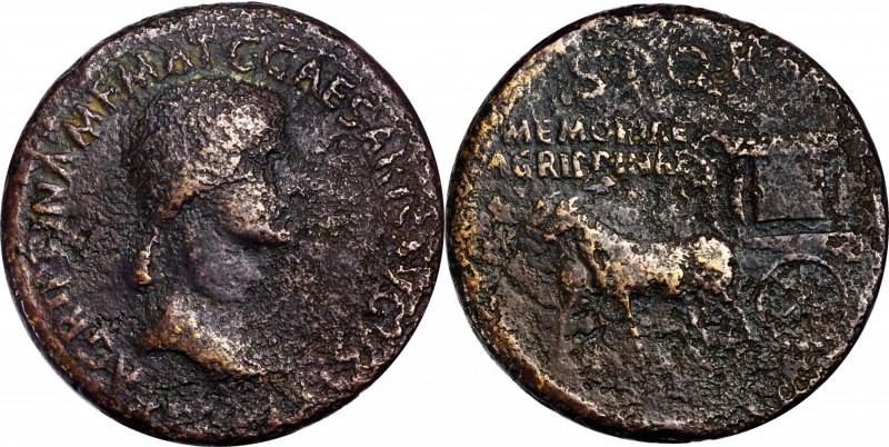 AGRIPPINA SENIOR (MOTHER OF CALIGULA, DIED A.D. 33). AE Sestertius (25.35 gms), ...