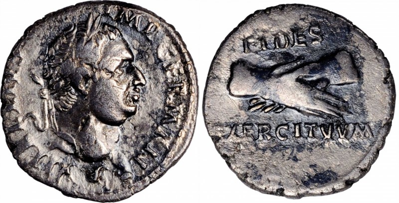 VITELLIUS, A.D. 69. AR Denarius (3.08 gms), Uncertain mint in Spain, possibly Te...