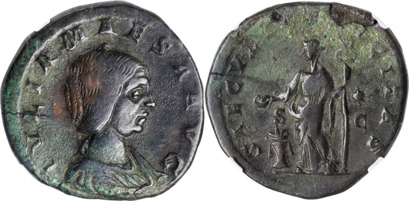 JULIA MAESA (GRANDMOTHER OF ELAGABALUS). AE Sestertius, Rome Mint, struck under ...