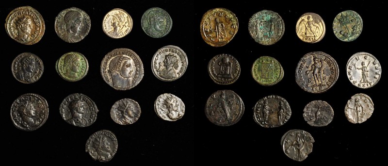 MIXED LOTS. Group of Mixed Bronze Denominations (13 Pieces). Grade Range: VERY F...