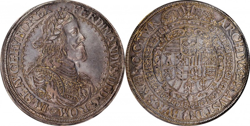 AUSTRIA. Taler, 1657. Vienna Mint. Ferdinand III. NGC AU-55.
Dav-3184a; KM-1004...