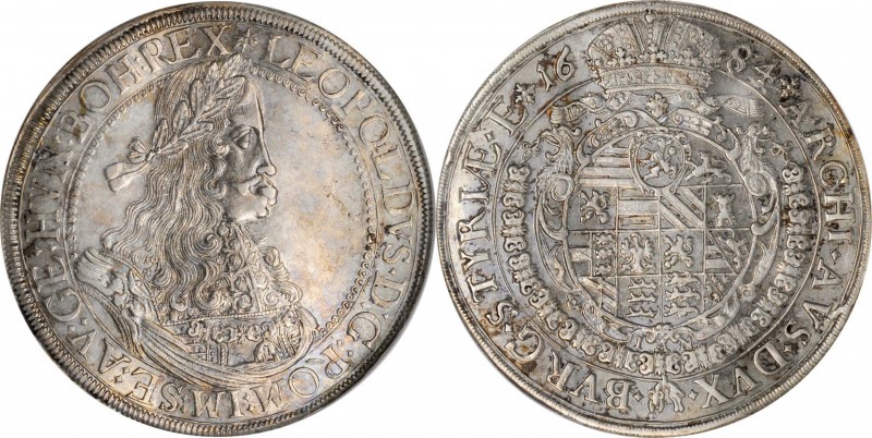 AUSTRIA. Taler, 1684/2-IAN. Graz Mint. Leopold I. NGC AU-55.
Dav-3232; KM-1272....