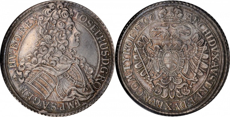 AUSTRIA. Taler, 1706. Vienna Mint. Joseph I. NGC AU-55.
Dav-1013; KM-1444. I.M....