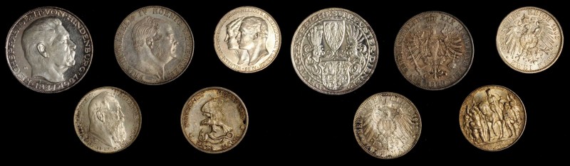 GERMANY. Bavaria, Prussia & Saxe-Weimar-Eisenach. Quintet of Silver Issues (5 Pi...