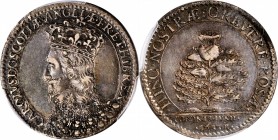 GREAT BRITAIN. Charles I Scottish Coronation at St. Giles's Silver Medal, 1633. PCGS AU-53 Gold Shield.
MI-266/60; Eimer-123. By N. Briot. Obverse: C...