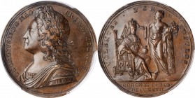 GREAT BRITAIN. George II Coronation Bronze Medal, 1727. London Mint. PCGS SPECIMEN-63 Gold Shield.
MI-494/4; Eimer-510. By J. Croker. Obverse: Laurea...