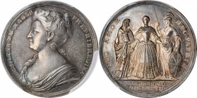 GREAT BRITAIN. Caroline Coronation Silver Medal, 1727. London Mint. PCGS SPECIMEN-61 Gold Shield.
MI-480/8; Eimer-512. By J. Croker. Obverse: Mantled...