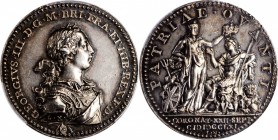 GREAT BRITAIN. George III Coronation Silver Medal, 1761. London Mint. George III. PCGS AU-55 Gold Shield.
BHM-23; Eimer-694. By L. Natter. Obverse: L...