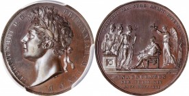 GREAT BRITAIN. George IV Coronation Bronze Medal, 1821. London Mint. PCGS SPECIMEN-64 Gold Shield.
BHM-1070; Eimer-1146a. By B. Pistrucci. Obverse: L...