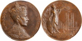 GREAT BRITAIN. Edward VIII Coronation Bronze Medal, 1937. PCGS MS-63 Gold Shield.
BHM-4298; Eimer-2044b. By Turner & Simpson. Obverse: Crowned and ma...