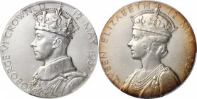 GREAT BRITAIN. George VI & Elizabeth Coronation Silver Medal, 1937. London Mint. PCGS MS-64 Gold Shield.
BHM-4314; Eimer-2046a. By P. Metcalfe. Obver...