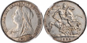 GREAT BRITAIN. Crown, 1898 Year LXI. Royal Mint. Victoria. NGC AU-53.
S-3937; KM-783. A wholesome, lightly circulated Crown with few field marks of n...