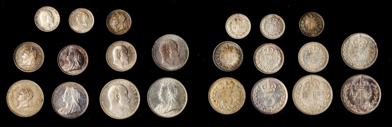 GREAT BRITAIN. Group of Maundy Money (11 Pieces), 1822-1906. George IV to Edward...