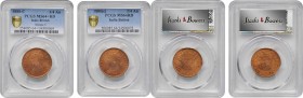 INDIA. British India. 1/4 Anna (2 Pieces), 1880-C. Calcutta Mint. Victoria. Both PCGS Gold Shield Certified.
1) 1880-C. PCGS MS-64+ Gold Shield. KM-4...