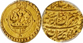 IRAN. Zand Dynasty. 1/4 Mohur, AH 1194 (1780). Khuy Mint. Sadiq Khan. PCGS MS-64 Gold Shield.
Fr-26; KM-551.2. Weight: 2.69 gms. A very boldly struck...