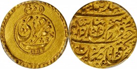 IRAN. Zand Dynasty. 1/4 Mohur, AH 1197 (1782). Khuy Mint. Sadiq Khan. PCGS MS-64 Gold Shield.
Fr-26; KM-551.2. Weight: 2.74 gms. A beautifully center...